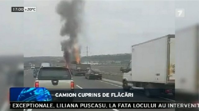 Un camion, cuprins de flăcări pe traseul Chișinău-Orhei