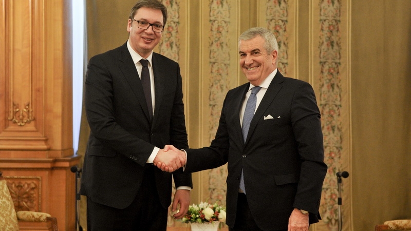 Călin Popescu Tăriceanu și Liviu Dragnea s-au întâlnit cu președintele Serbiei, Aleksandar Vucic